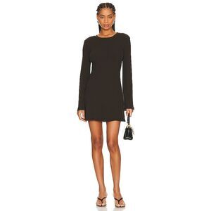 Anemos Women Bell Sleeve Mini Dress Brown L